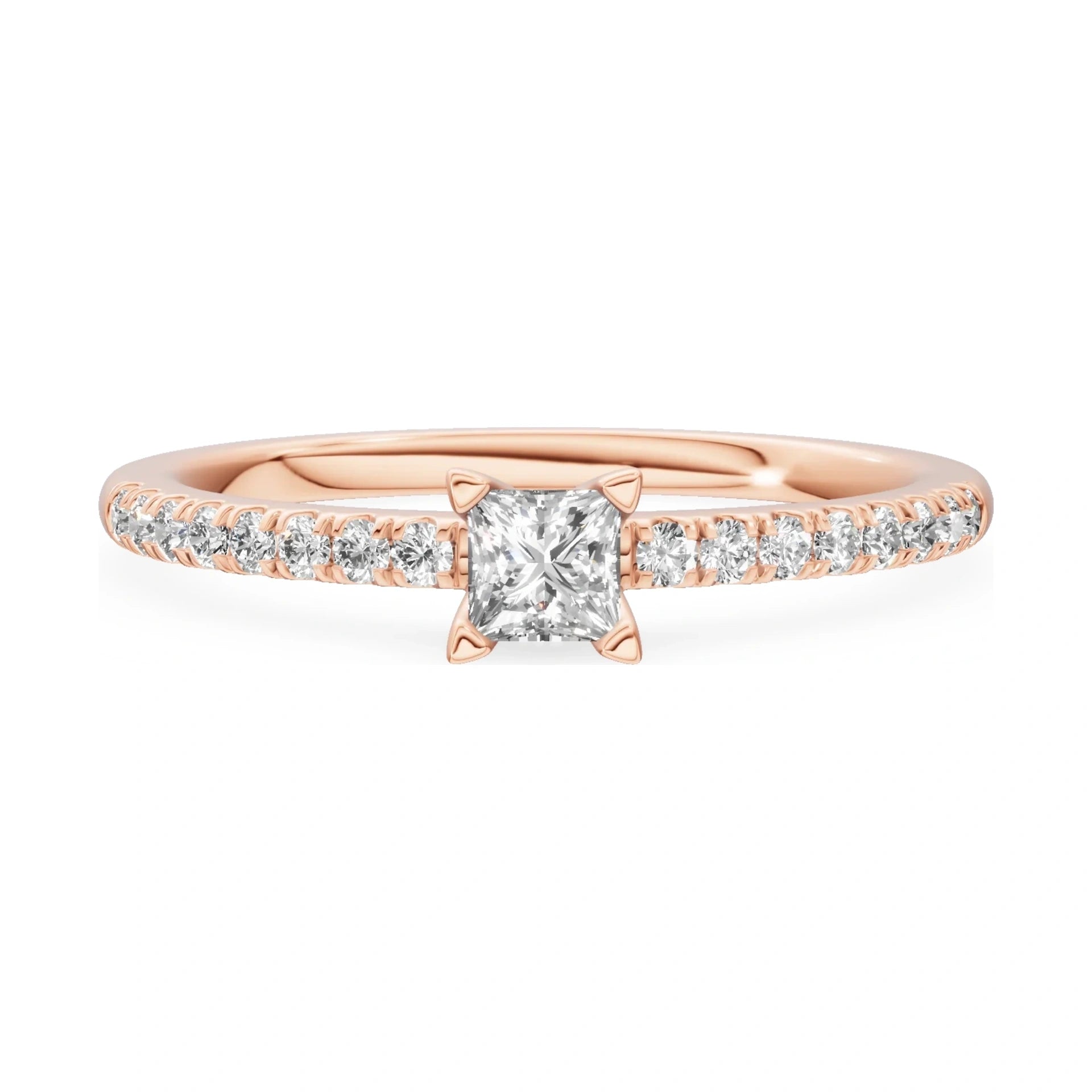 GREMARI Seven Solis 14K white gold engagement ring with 0.15 ct princess-cut lab-grown diamond