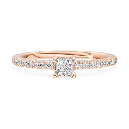 GREMARI Seven Solis 14K white gold engagement ring with 0.15 ct princess-cut lab-grown diamond