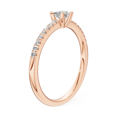 14K white gold GREMARI Seven Solis ring with 0.15 ct princess-cut lab-grown diamond