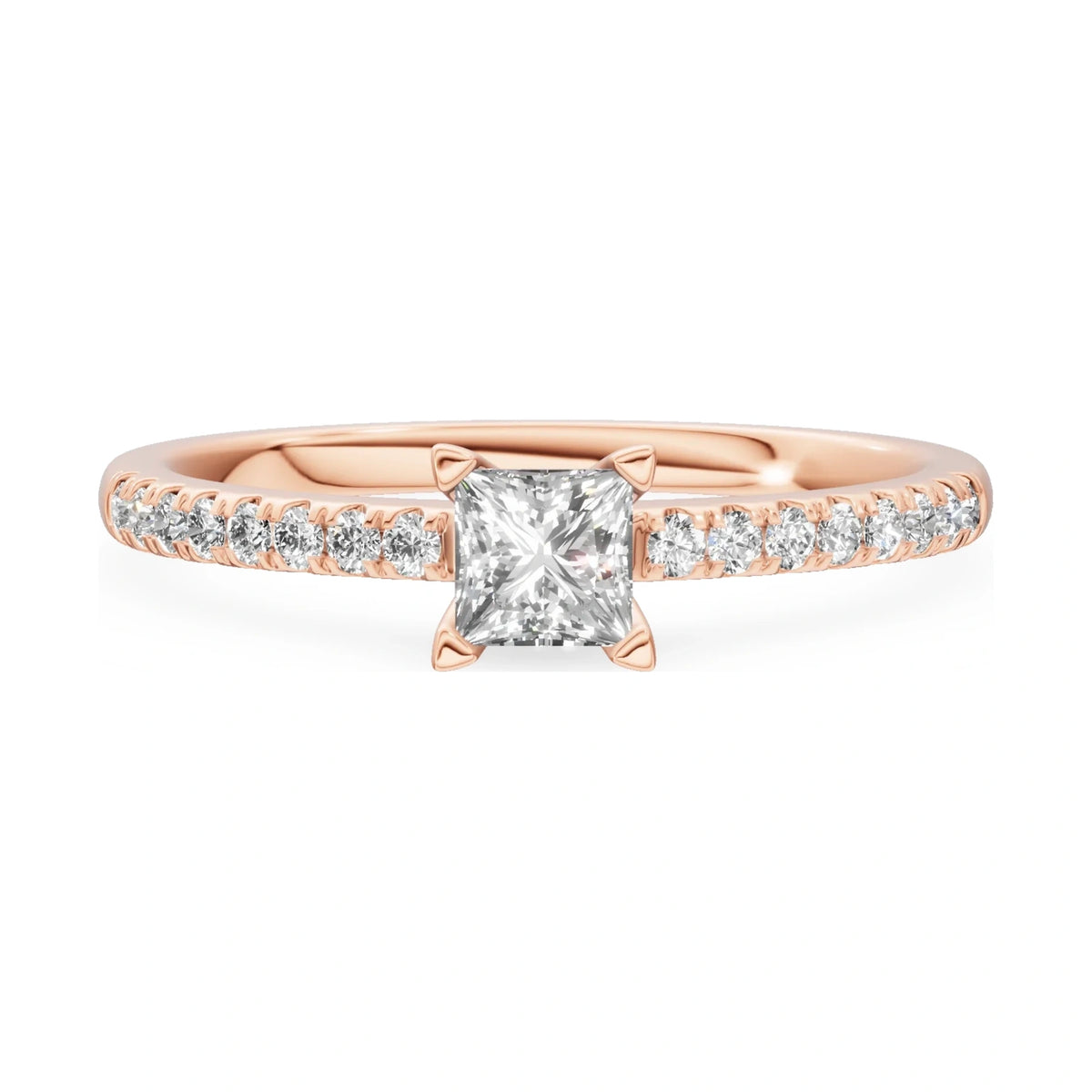 GREMARI Seven Solis 14K white gold engagement ring with 0.30 ct princess-cut lab-grown diamond