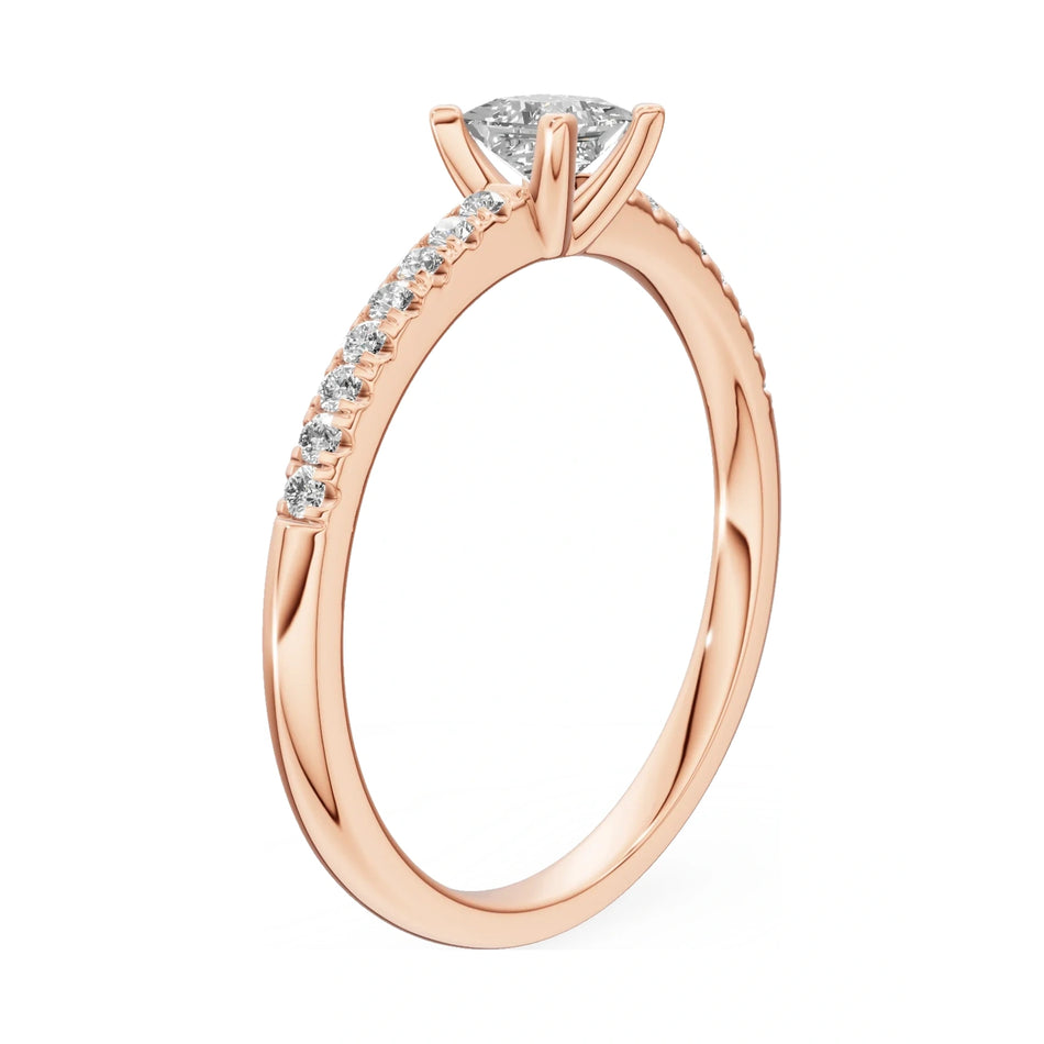 14K white gold GREMARI Seven Solis ring with 0.30 ct princess-cut lab-grown diamond