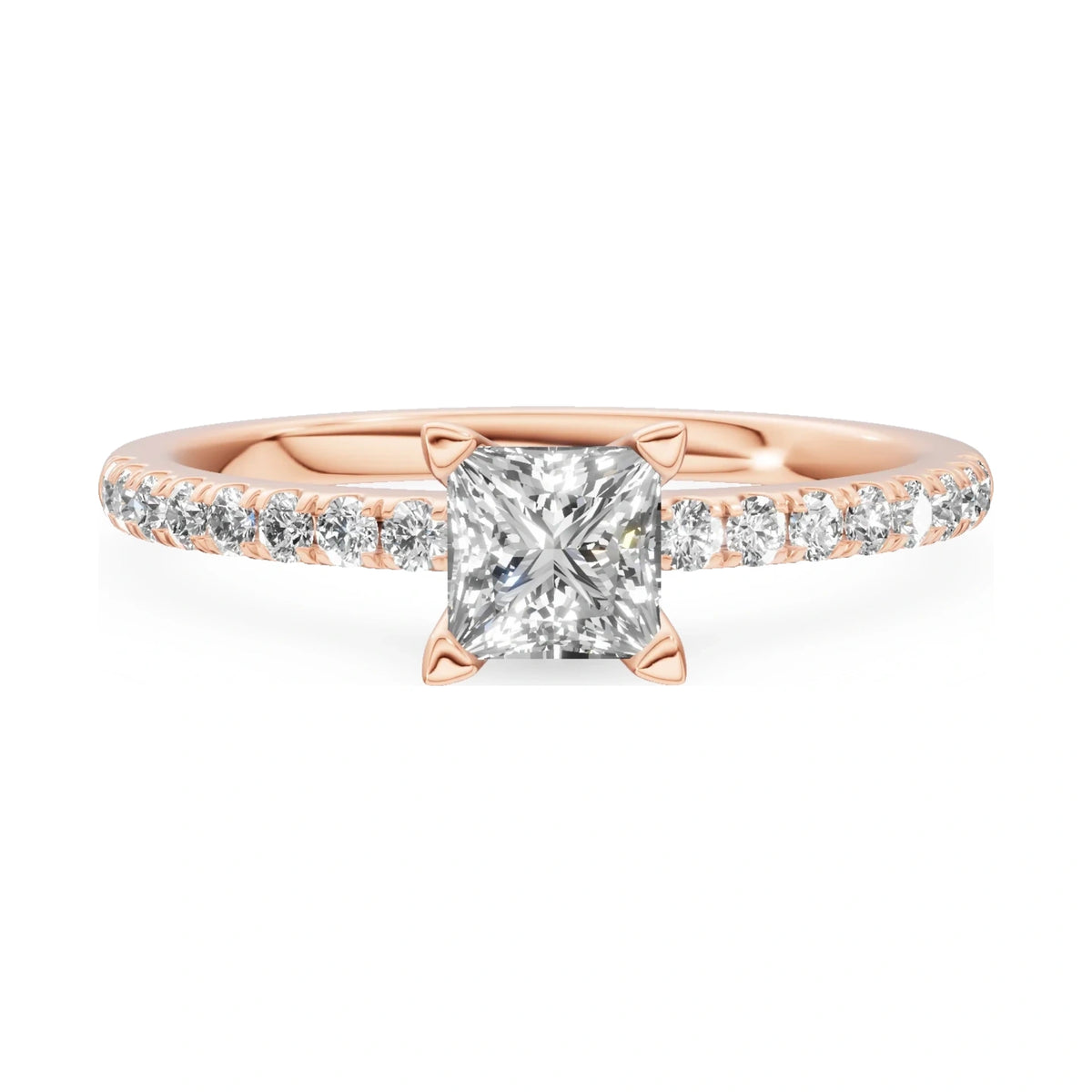 GREMARI Seven Solis 14K white gold engagement ring with 0.15 ct princess-cut natural diamond