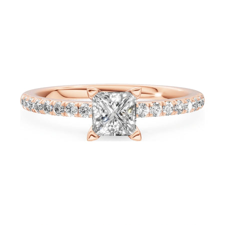 GREMARI Seven Solis 14K white gold engagement ring with 0.15 ct princess-cut natural diamond