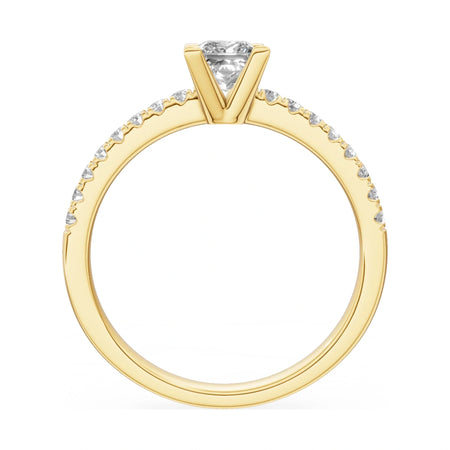 GREMARI Seven Solis princess-cut natural diamond engagement ring in 14K yellow gold, 0.15 ct