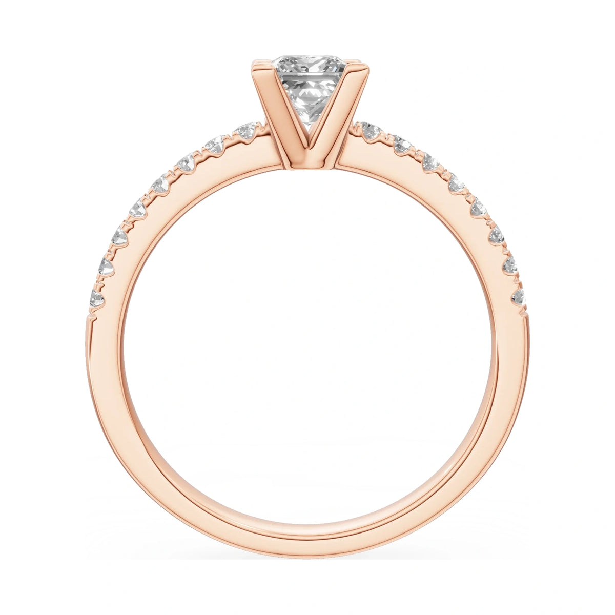GREMARI Seven Solis princess-cut natural diamond engagement ring in 14K white gold, 0.15 ct