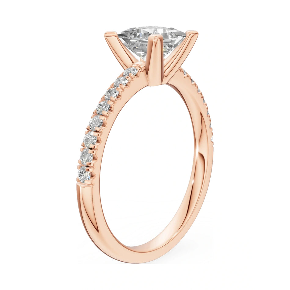 14K white gold GREMARI Seven Solis ring with 0.30 ct princess-cut natural diamond