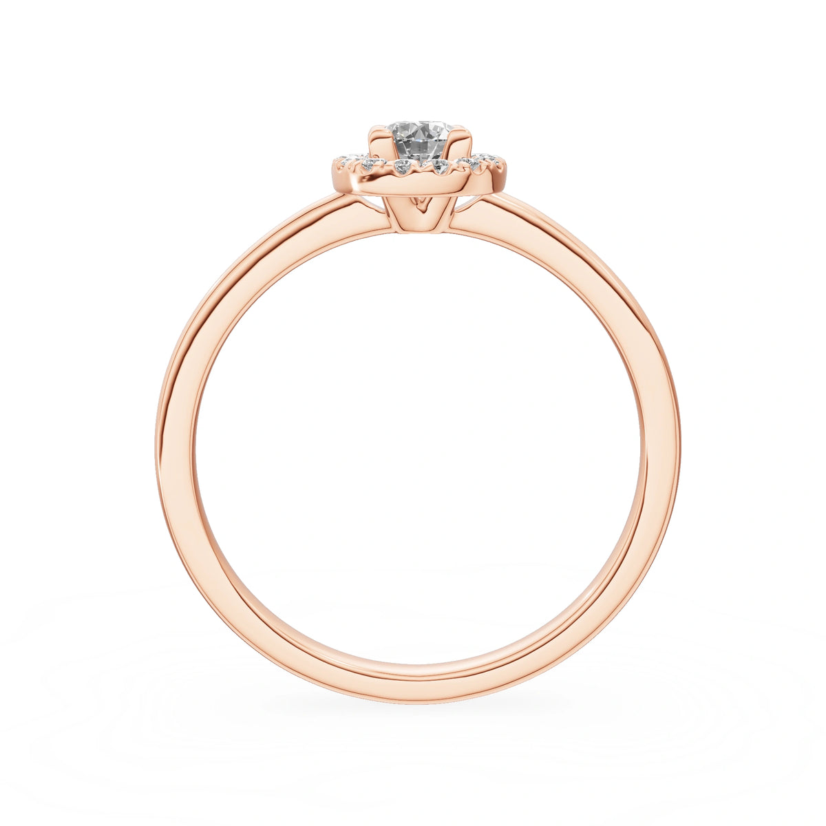 Bague de fiançailles en or rose 14 carats (585) - Gremari Seven Aura avec diamant cultivé en laboratoire de 0,15 ct, taille ronde