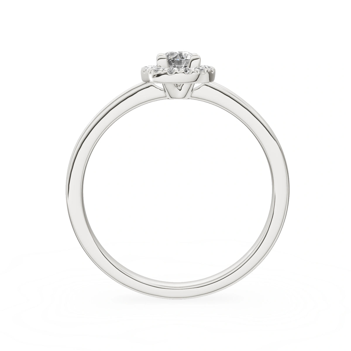 Bague de fiançailles en or blanc 14K (585) - Gremari Seven Aura avec diamant cultivé en laboratoire 0,15 ct, taille ronde