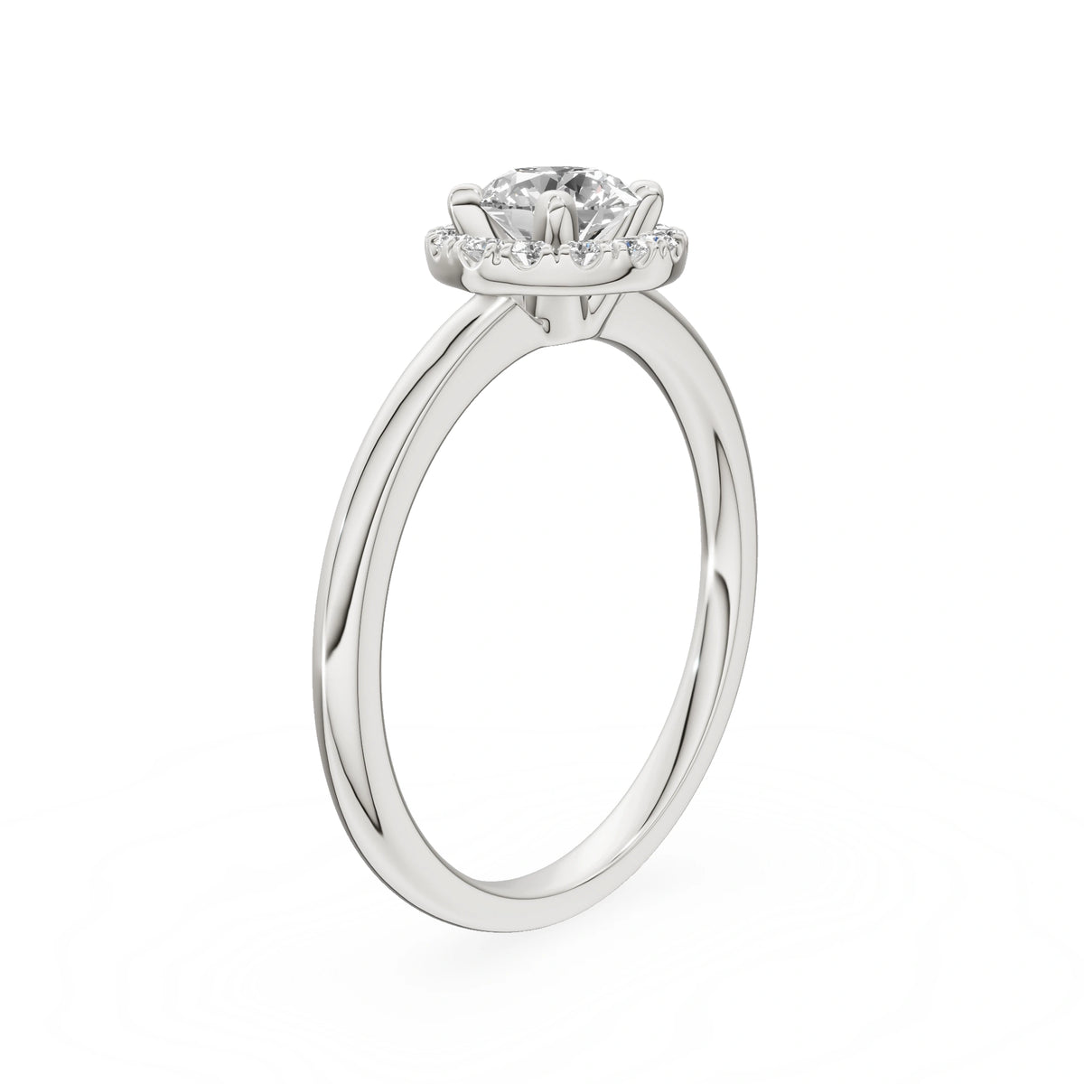 Bague de fiançailles en or blanc 14K (585) - Gremari Seven Aura avec diamant cultivé en laboratoire 0,50 ct, taille ronde