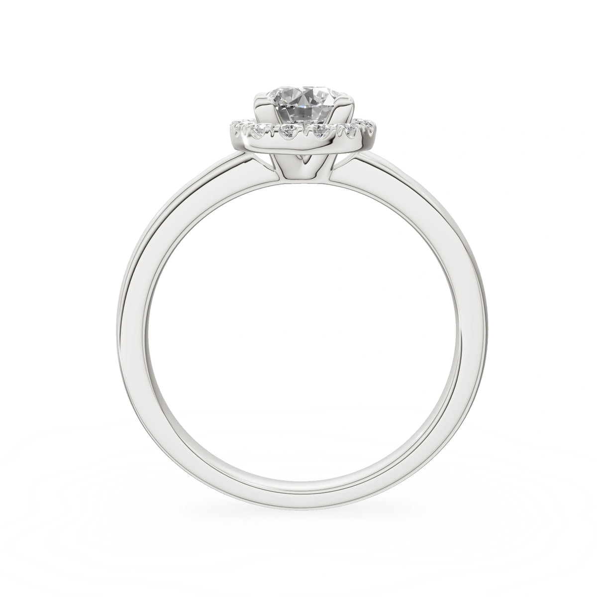 Bague de fiançailles en or blanc 14K (585) - Gremari Seven Aura avec diamant cultivé en laboratoire 0,50 ct, taille ronde