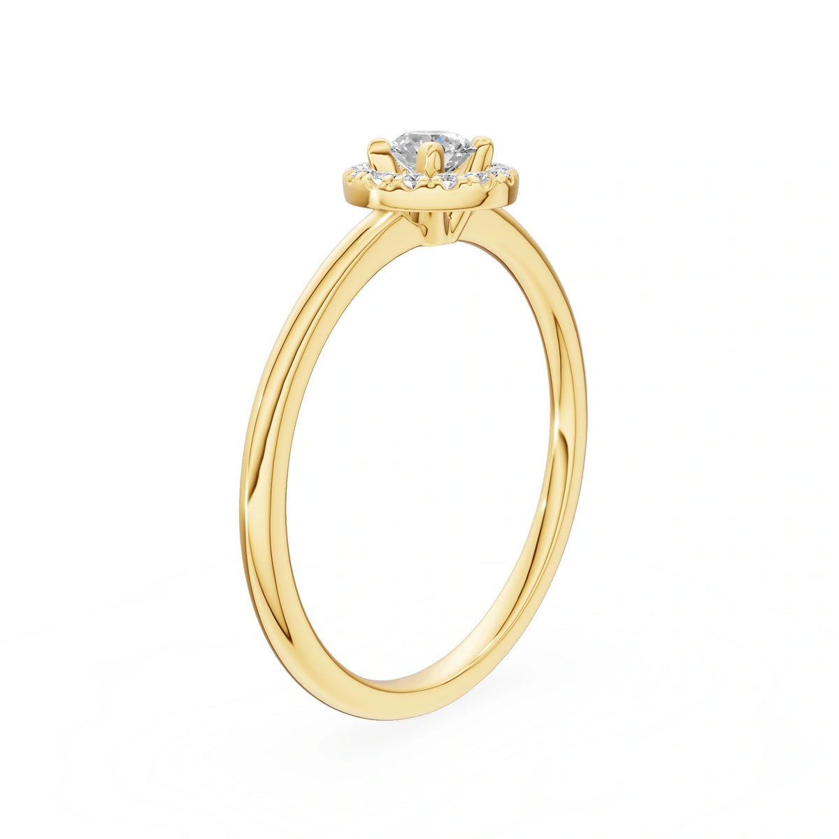 Gremari Seven Aura Verlobungsring aus Gelbgold mit 0,15 ct Labordiamant – Round/Brilliant