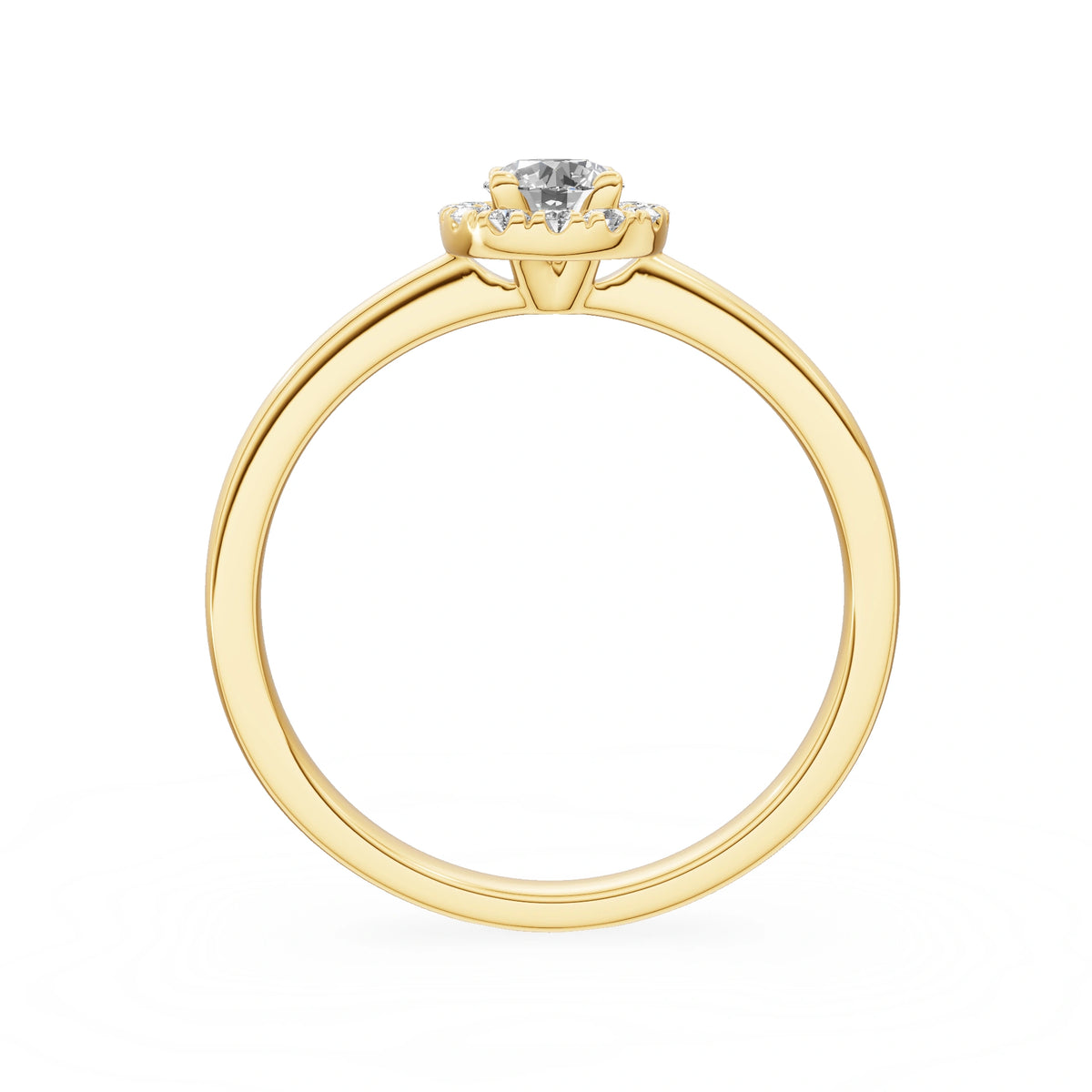 Bague de fiançailles en or jaune 14 carats (585) - Gremari Seven Aura avec diamant cultivé en laboratoire de 0,30 ct, taille ronde