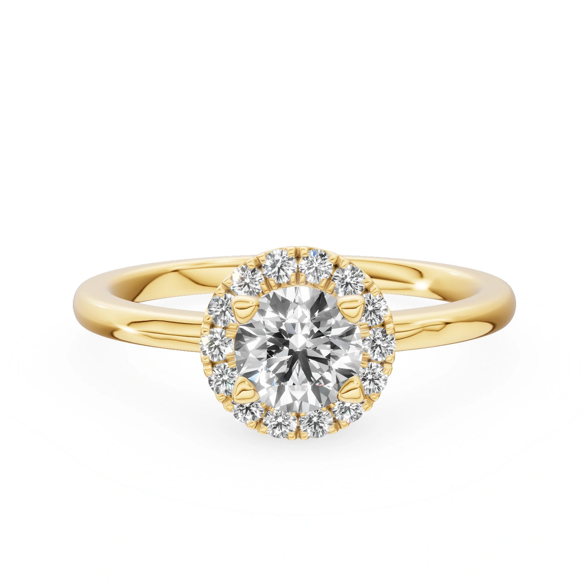 Gremari Seven Aura Verlobungsring aus Gelbgold mit 0,50 ct Labordiamant – Round/Brilliant