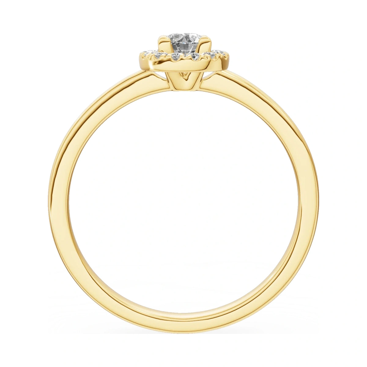 GREMARI Seven Aura round-cut natural diamond engagement ring in 14K yellow gold, 0.15 ct