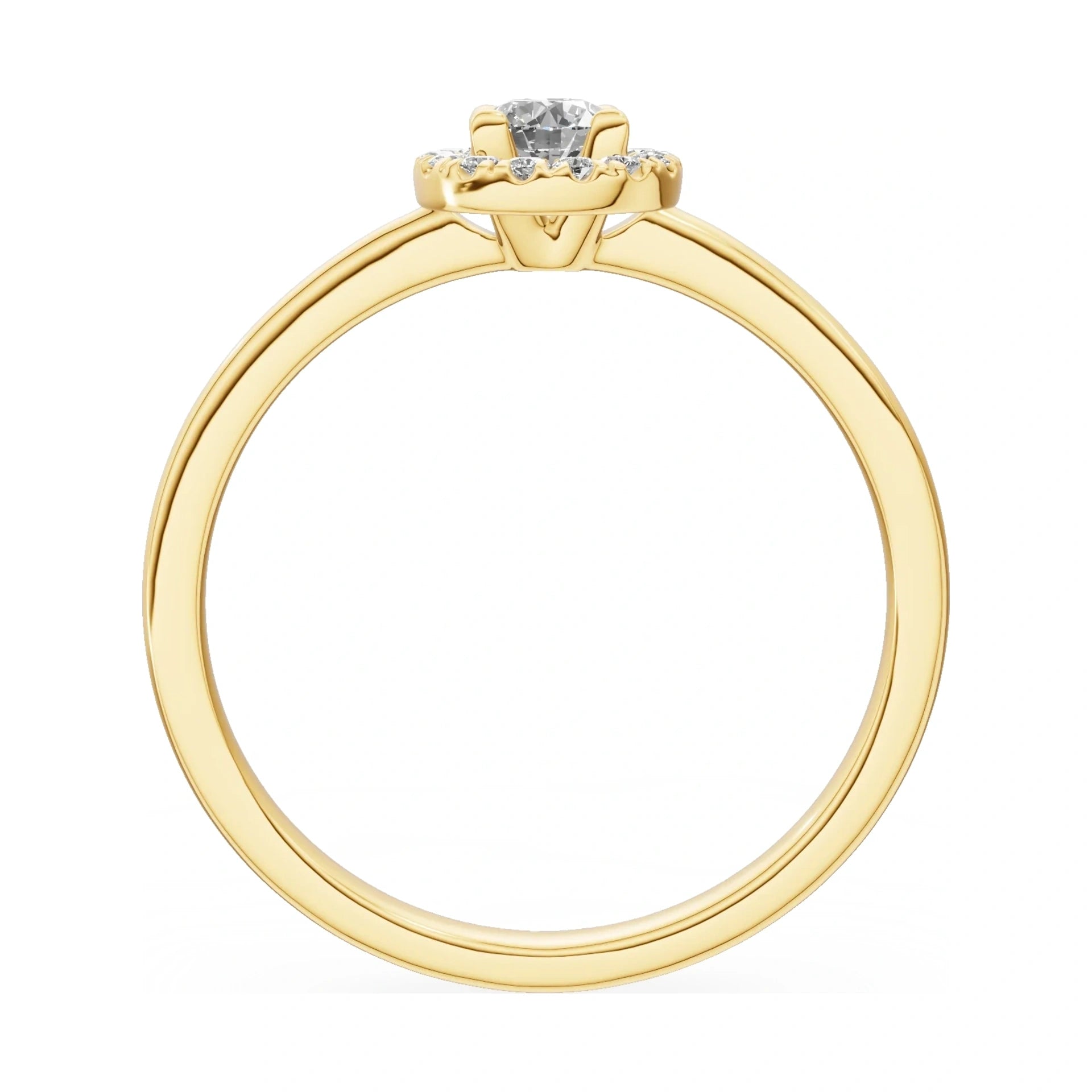 GREMARI Seven Aura round-cut natural diamond engagement ring in 14K yellow gold, 0.15 ct