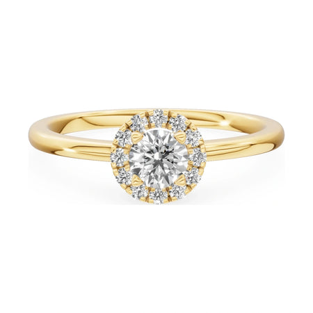 GREMARI Seven Aura 14K yellow gold engagement ring with 0.30 ct round-cut natural diamond