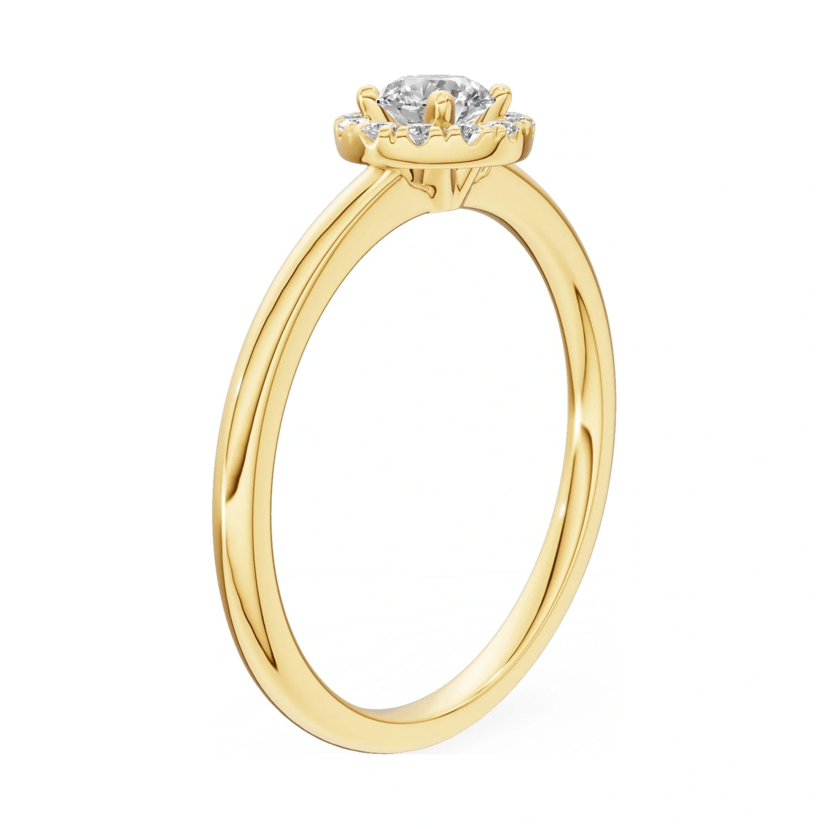 14K yellow gold GREMARI Seven Aura ring with 0.30 ct round-cut natural diamond