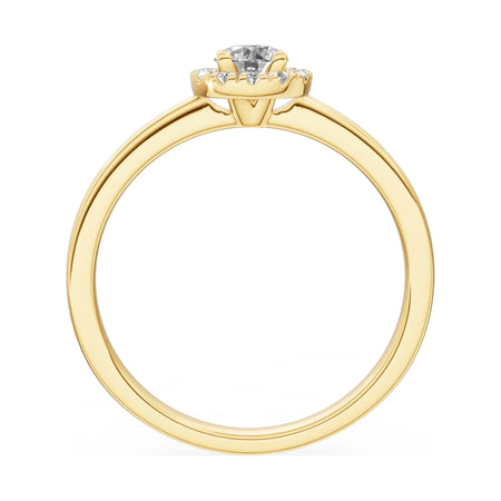 GREMARI Seven Aura round-cut natural diamond engagement ring in 14K white gold, 0.30 ct