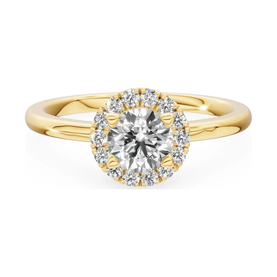 GREMARI Seven Aura 14K yellow gold engagement ring with 0.50 ct round-cut natural diamond