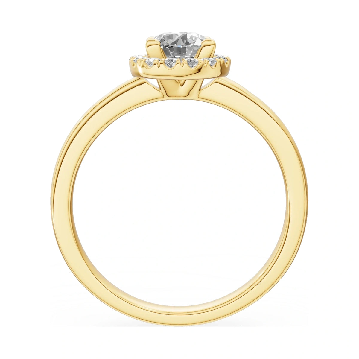 GREMARI Seven Aura round-cut natural diamond engagement ring in 14K yellow gold, 0.50 ct