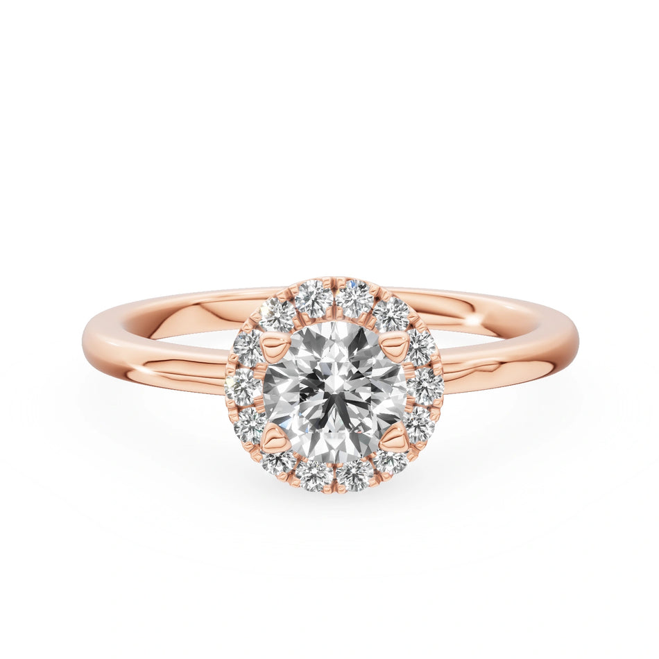 Rose Gold 14K (585) Engagement Ring - Gremari Seven Aura with 0,50ct Diamond, Round Cut