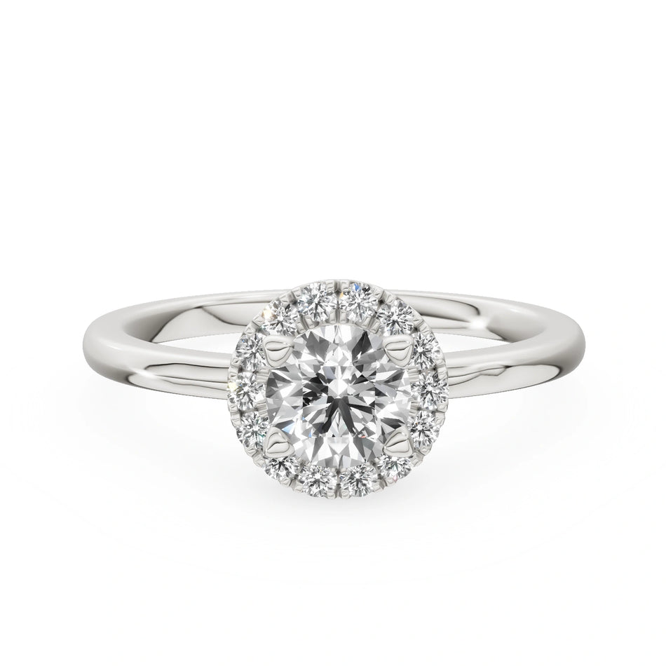 White Gold 14K (585) Engagement Ring - Gremari Seven Aura with 0,50ct Diamond, Round Cut