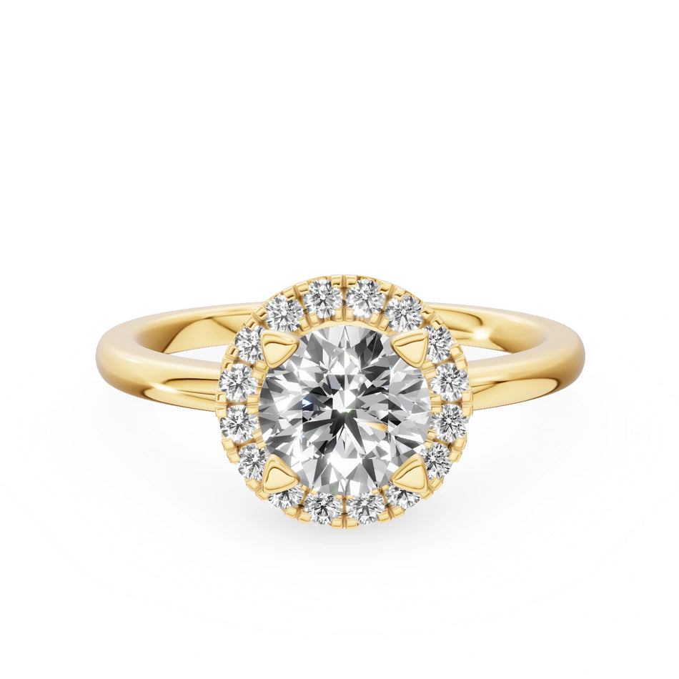 Yellow Gold 14K (585) Engagement Ring - Gremari Seven Aura with 1,00ct Diamond, Oval Cut