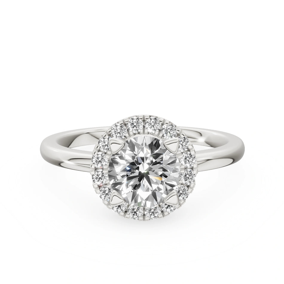 White Gold 14K (585) Engagement Ring - Gremari Seven Aura with 1,00ct Diamond, Round Cut