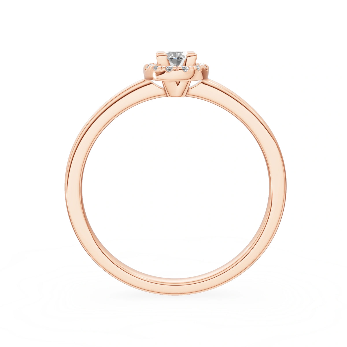 Gremari Seven Aura zásnubný prsteň z ružového zlata s 0,15 ct lab-grown diamantom – Oval