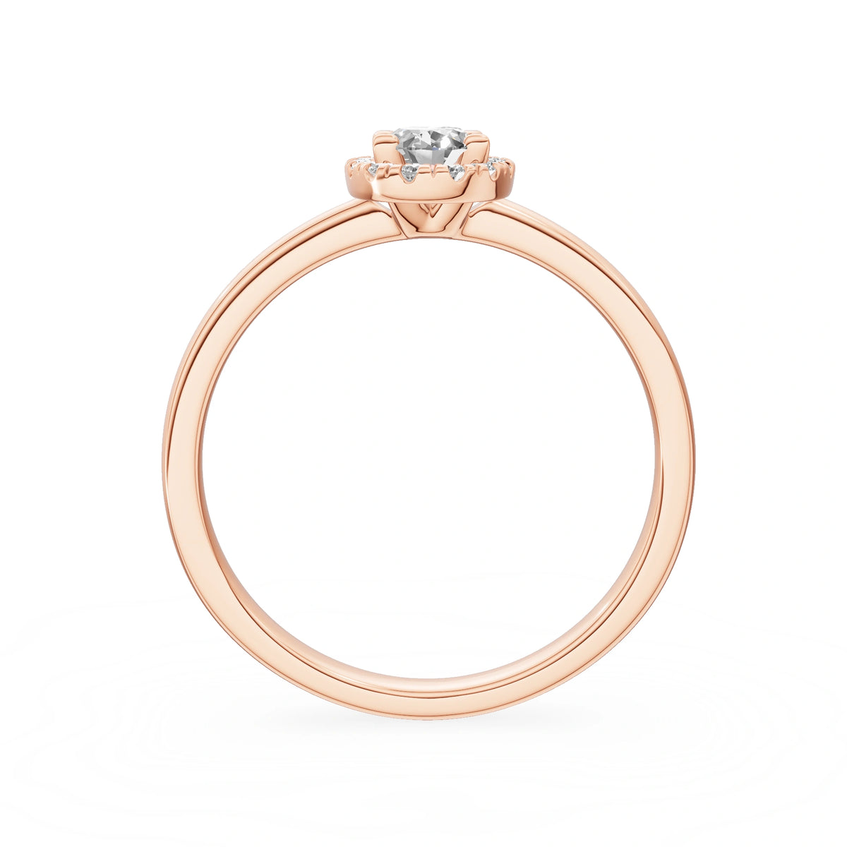 Bague de fiançailles en or rose 14K (585) - Gremari Seven Aura avec diamant cultivé en laboratoire 0,30 ct, taille ovale