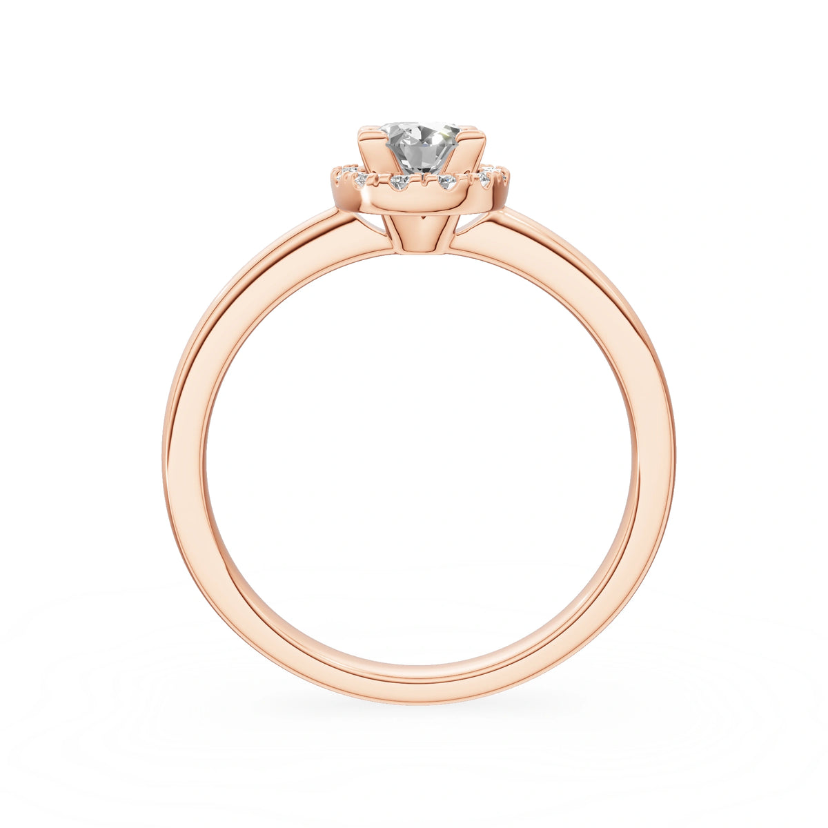 Rose Gold 14K (585) Engagement Ring - Gremari Seven Aura with 0,50ct Lab Grown Diamond, Oval Cut