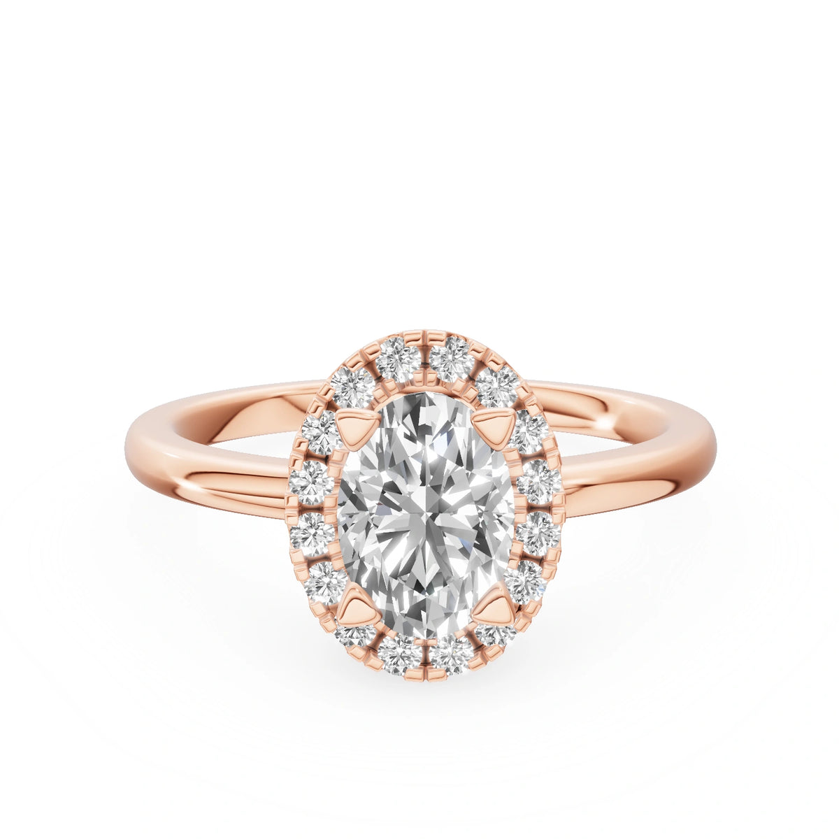 Gremari Seven Aura Verlobungsring aus Roségold mit 1,00 ct Labordiamant – Oval
