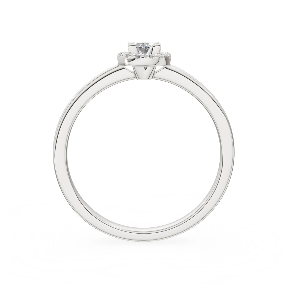 Bague de fiançailles en or blanc 14 carats (585) - Gremari Seven Aura avec diamant cultivé en laboratoire de 0,15 ct, taille ovale