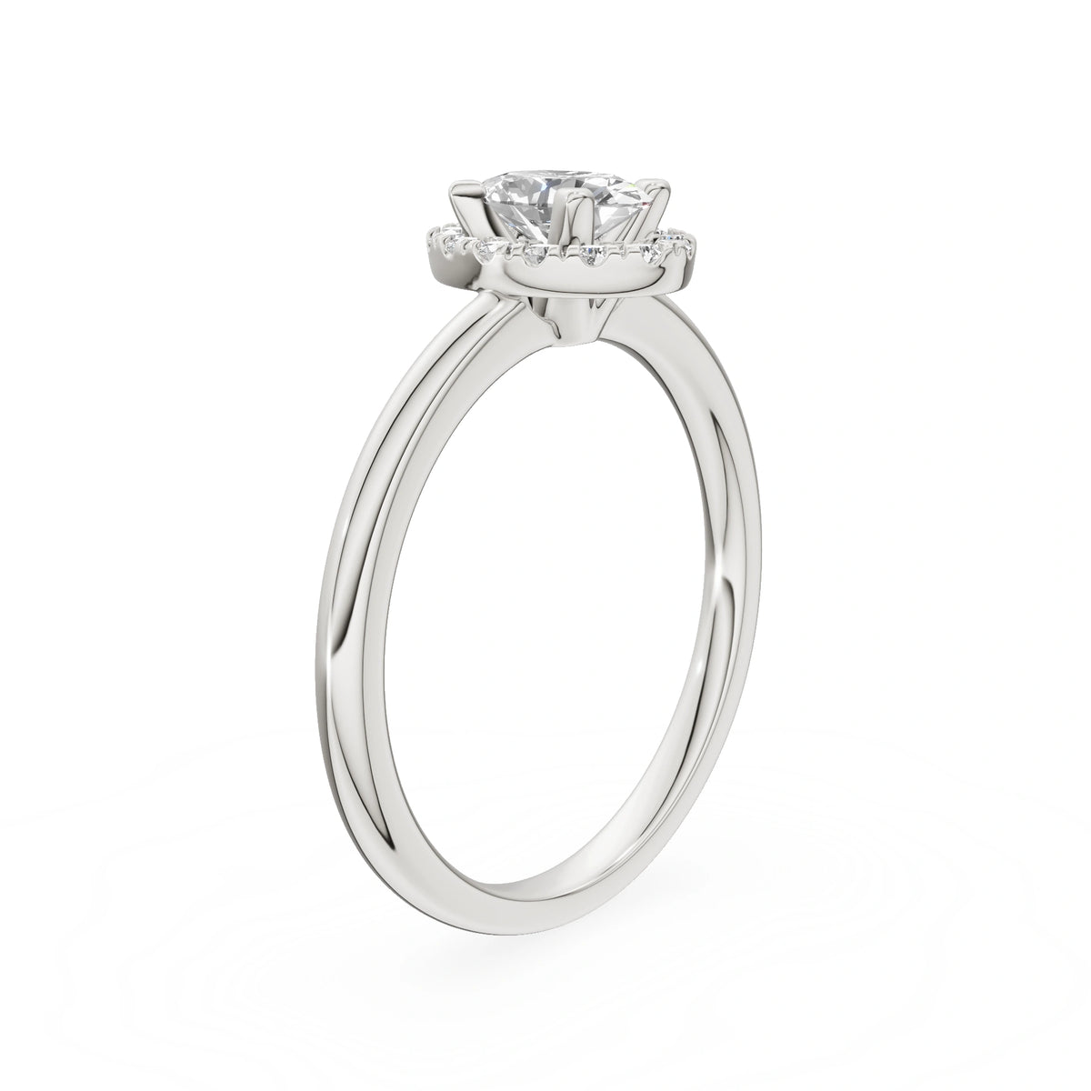 Gremari Seven Aura zásnubný prsteň z bieleho zlata s 0,50 ct lab-grown diamantom – Oval