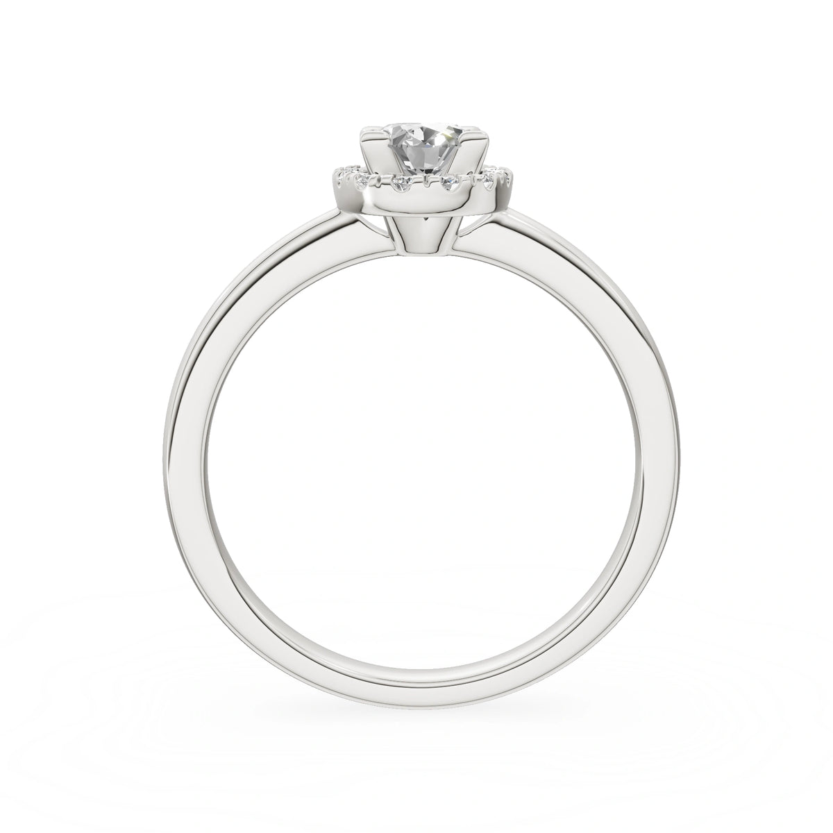 Gremari Seven Aura zásnubný prsteň z bieleho zlata s 0,50 ct lab-grown diamantom – Oval