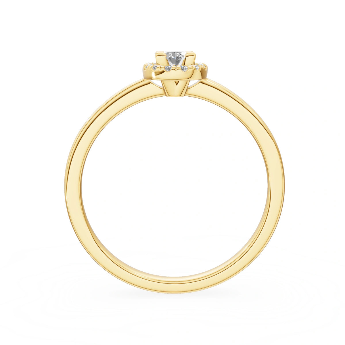 Gremari Seven Aura Verlobungsring aus Gelbgold mit 0,15 ct Labordiamant – Oval