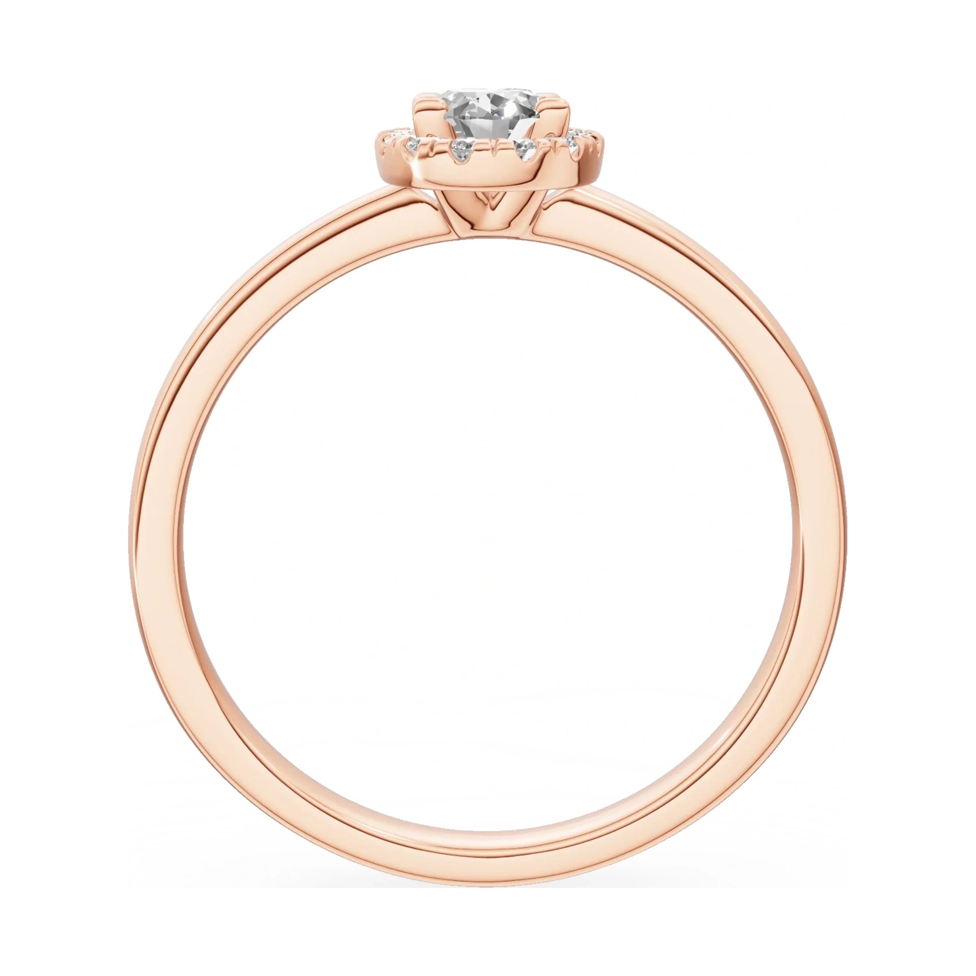 GREMARI Seven Aura oval-cut natural diamond engagement ring in 14K rose gold, 0.30 ct