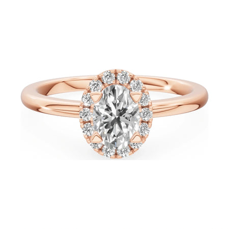 GREMARI Seven Aura 14K rose gold engagement ring with 0.50 ct oval-cut natural diamond
