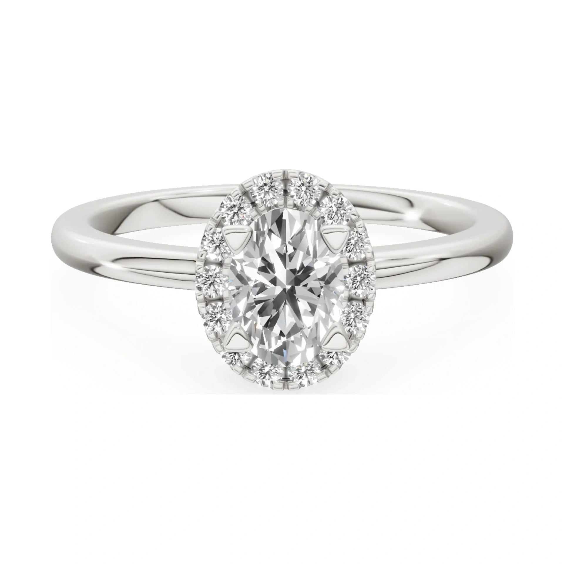 GREMARI Seven Aura 14K white gold engagement ring with 0.50 ct oval-cut natural diamond
