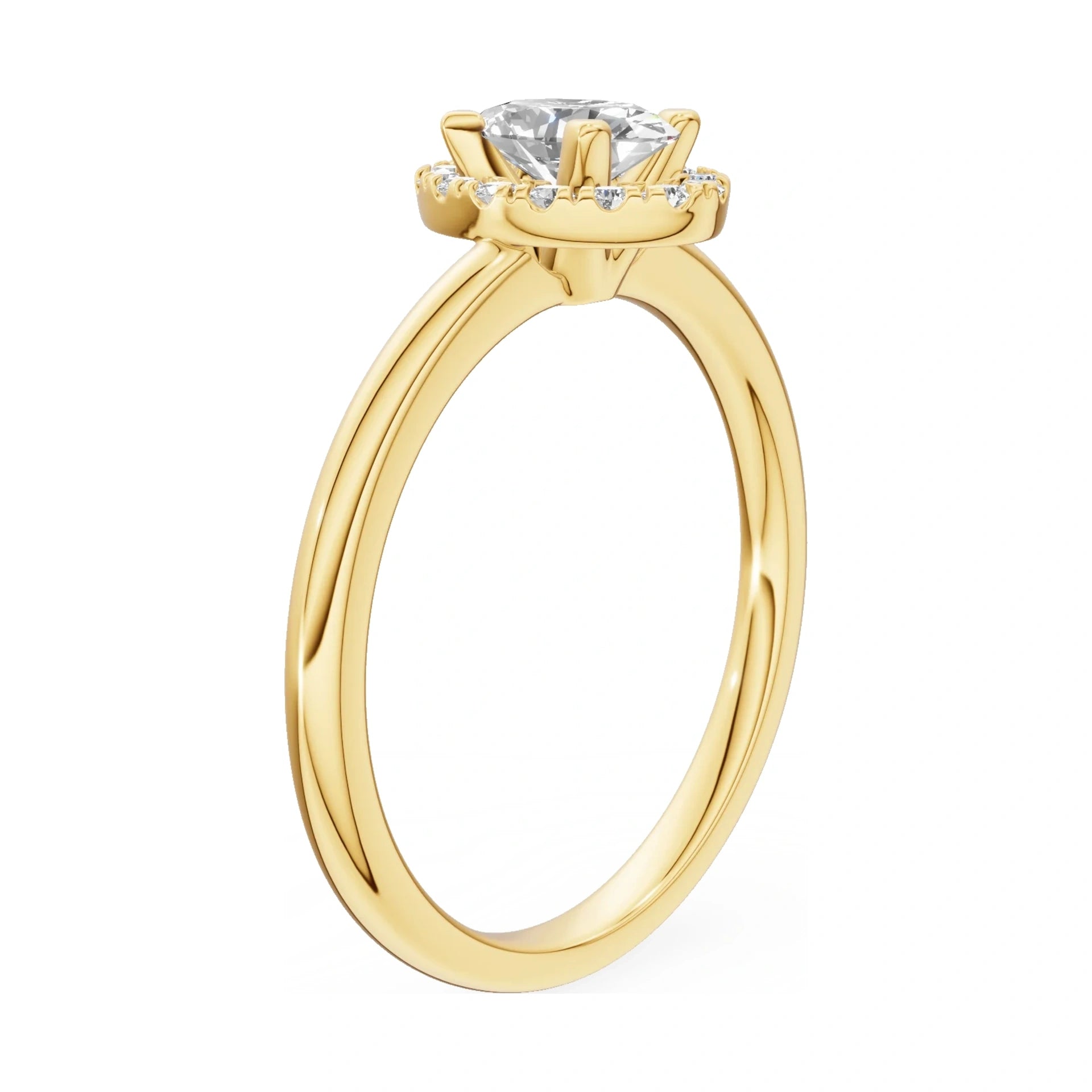 14K yellow gold GREMARI Seven Aura ring with 0.50 ct oval-cut natural diamond