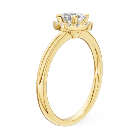 14K yellow gold GREMARI Seven Aura ring with 0.50 ct oval-cut natural diamond