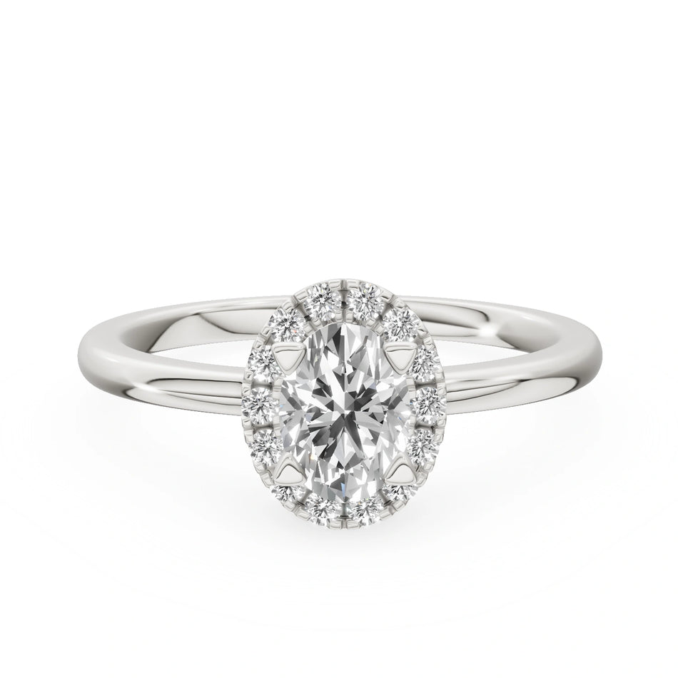 White Gold 14K (585) Engagement Ring - Gremari Seven Aura with 0,50ct Diamond, Oval Cut