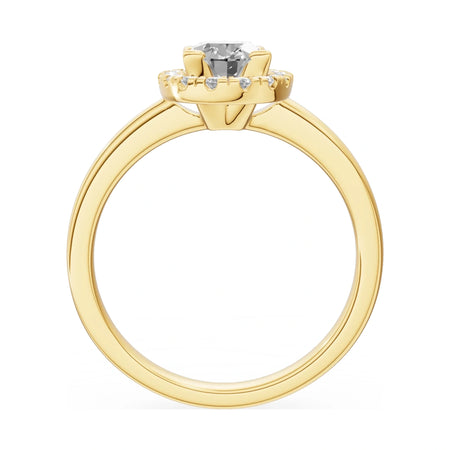 GREMARI Seven Aura oval-cut natural diamond engagement ring in 14K yellow gold, 1.00 ct