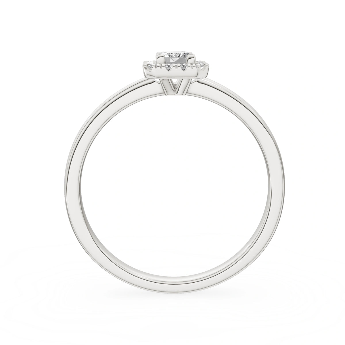 White Gold 14K (585) Engagement Ring - Gremari Seven Aura with 0,24ct Lab Grown Diamond, Emerald Cut