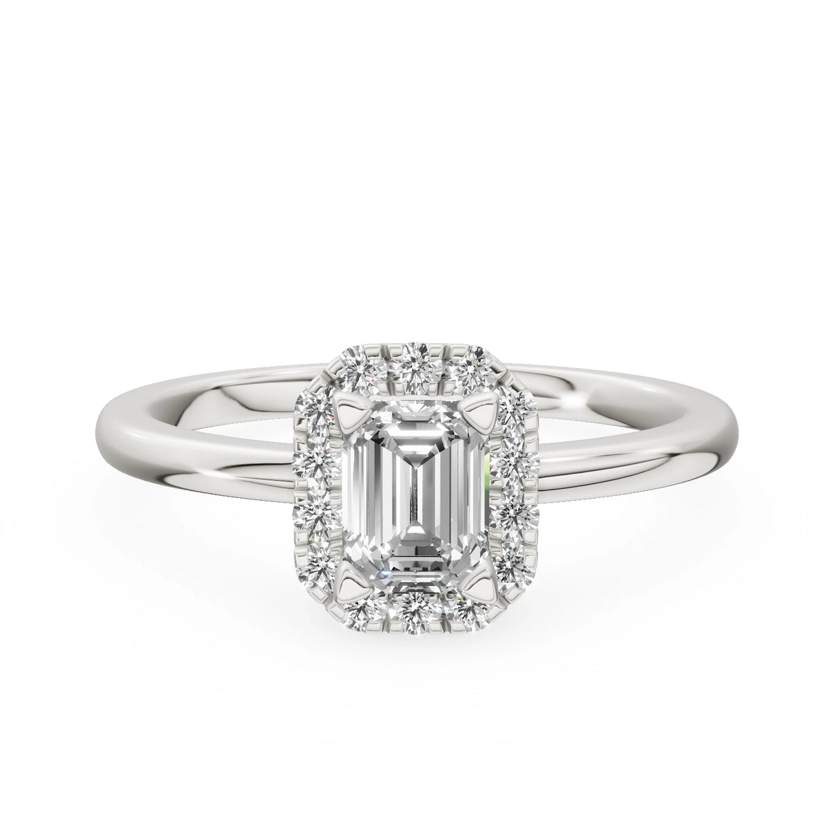 White Gold 14K (585) Engagement Ring - Gremari Seven Aura with 0,50ct Lab Grown Diamond, Emerald Cut