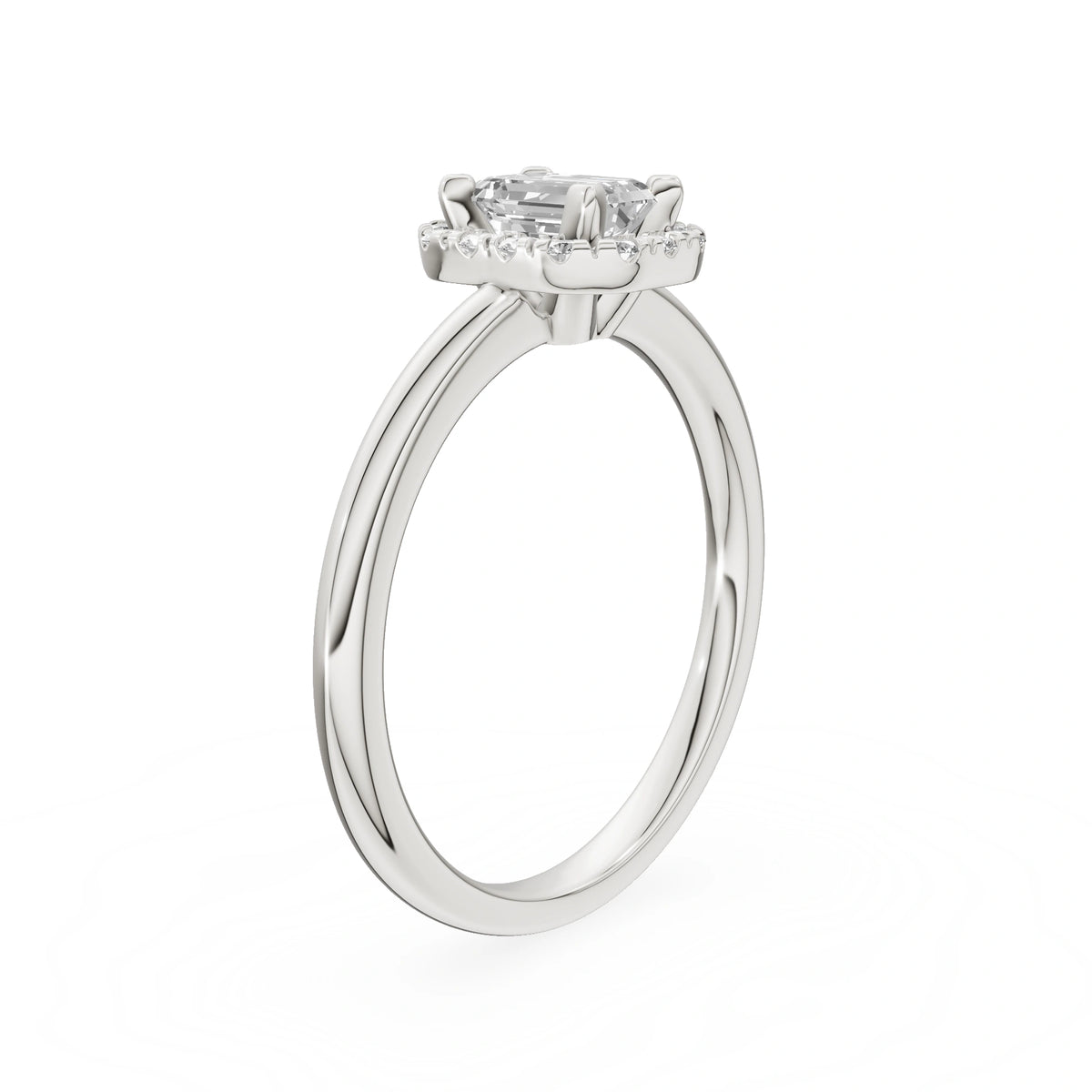 White Gold 14K (585) Engagement Ring - Gremari Seven Aura with 0,50ct Lab Grown Diamond, Emerald Cut
