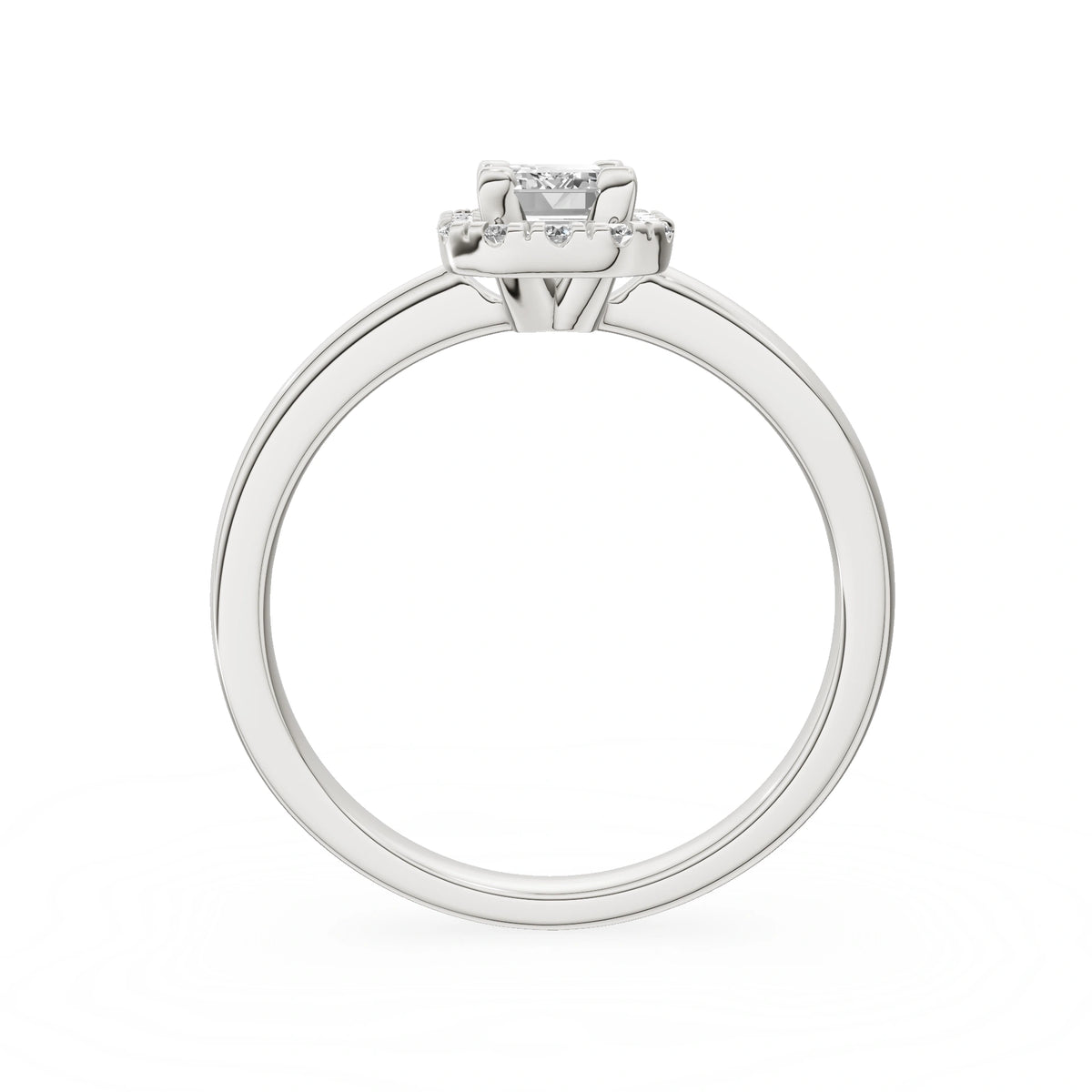 White Gold 14K (585) Engagement Ring - Gremari Seven Aura with 0,50ct Lab Grown Diamond, Emerald Cut