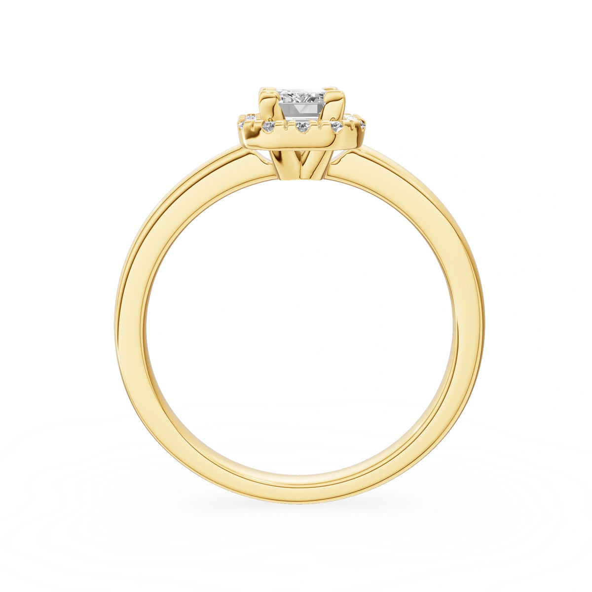 Yellow Gold 14K (585) Engagement Ring - Gremari Seven Aura with 0,50ct Lab Grown Diamond, Emerald Cut