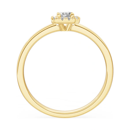 GREMARI Seven Aura emerald-cut natural diamond engagement ring in 14K yellow gold, 0.24 ct