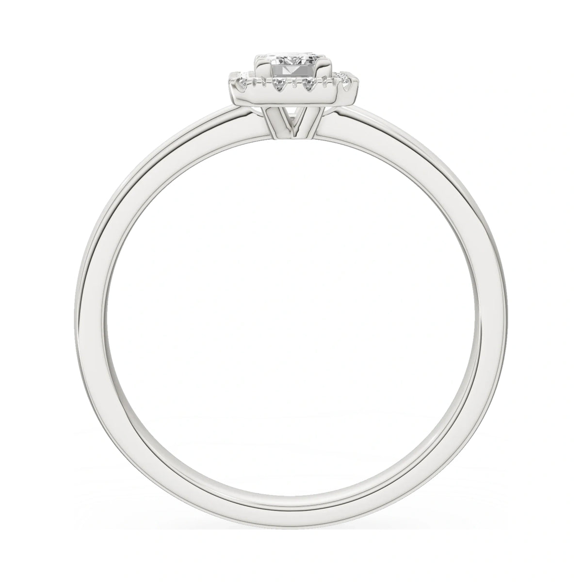 GREMARI Seven Aura emerald-cut natural diamond engagement ring in 14K white gold, 0.24 ct